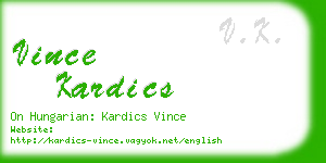 vince kardics business card